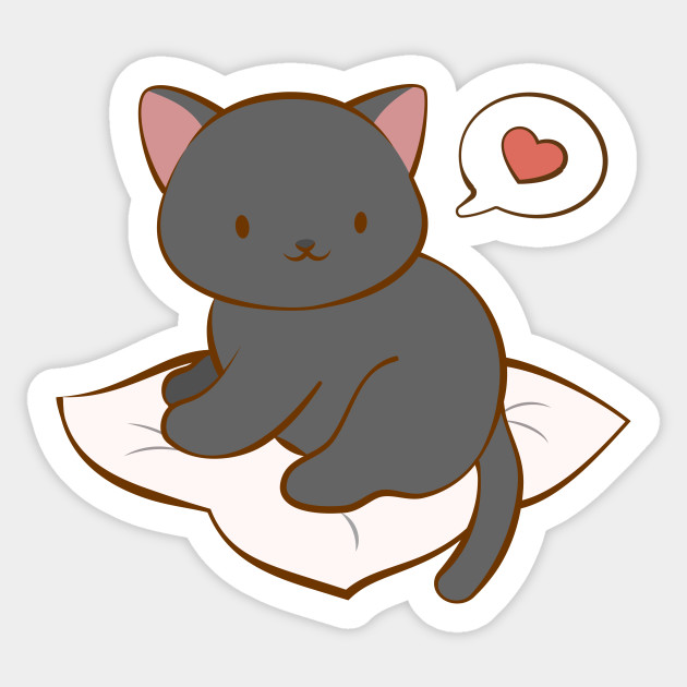  Kawaii Black Cat  Love Black  Cat  Sticker TeePublic